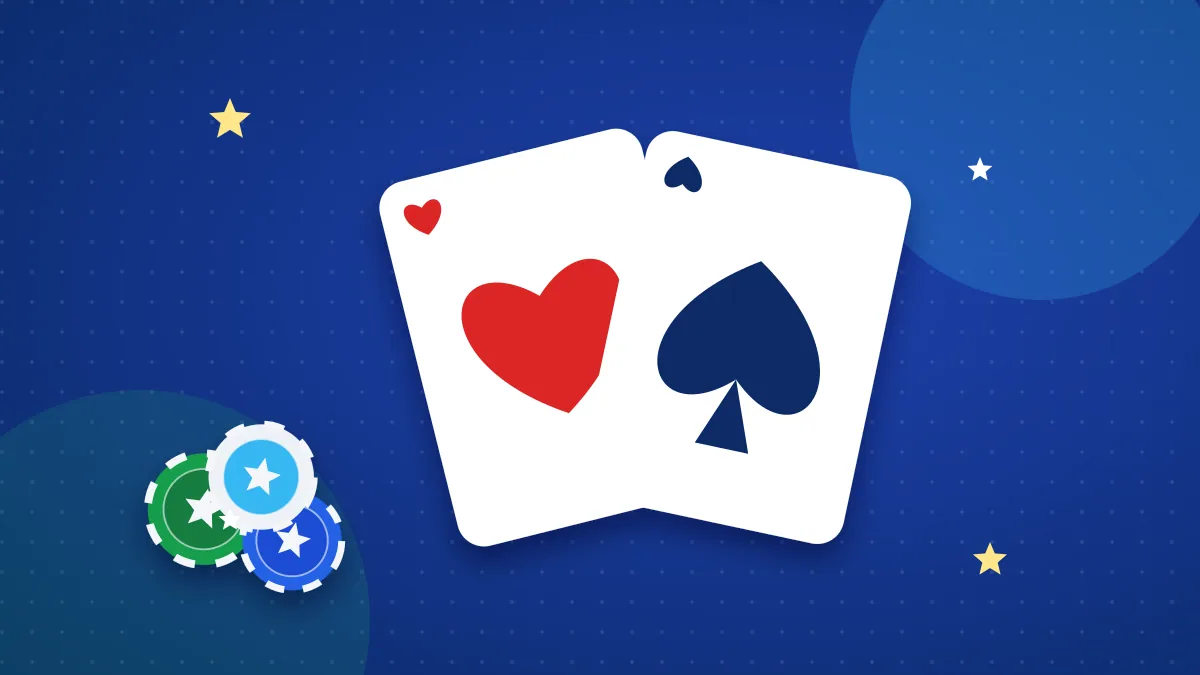 Cartes de jeu sur fond bleu