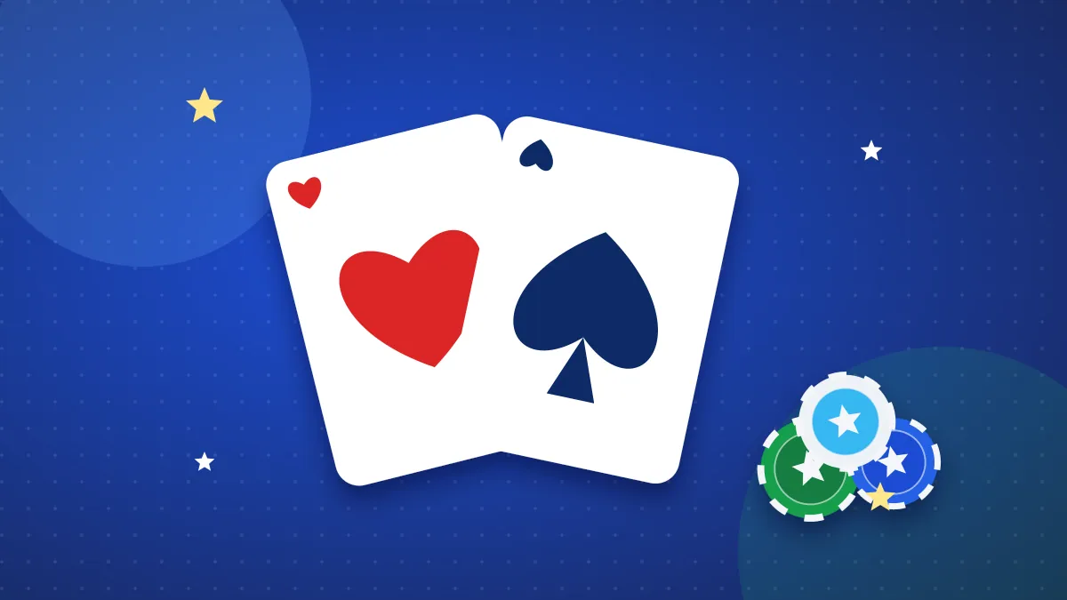 Cartes de jeu sur fond bleu