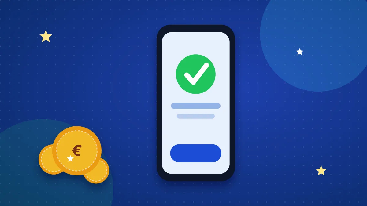 Smartphone affichant un paiement confirmé